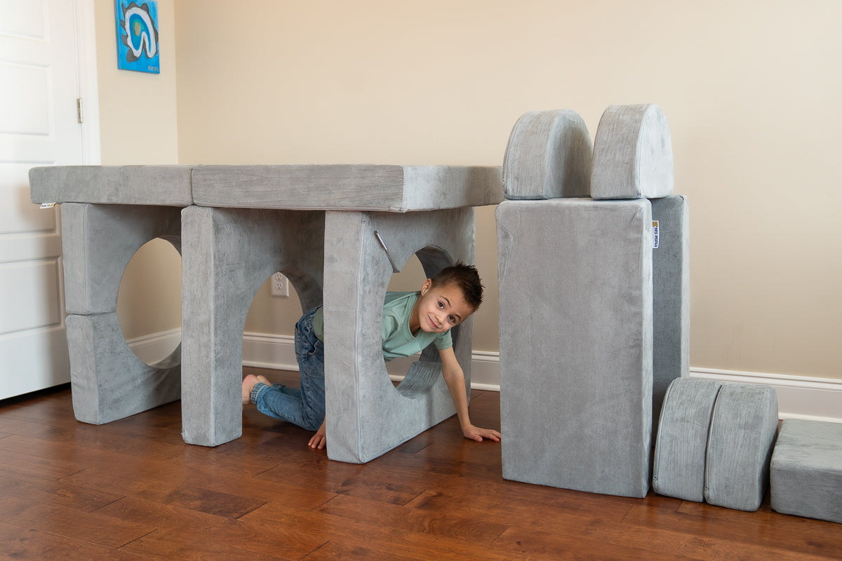 Children's Modular Building Fort and Play Couch (Grey)