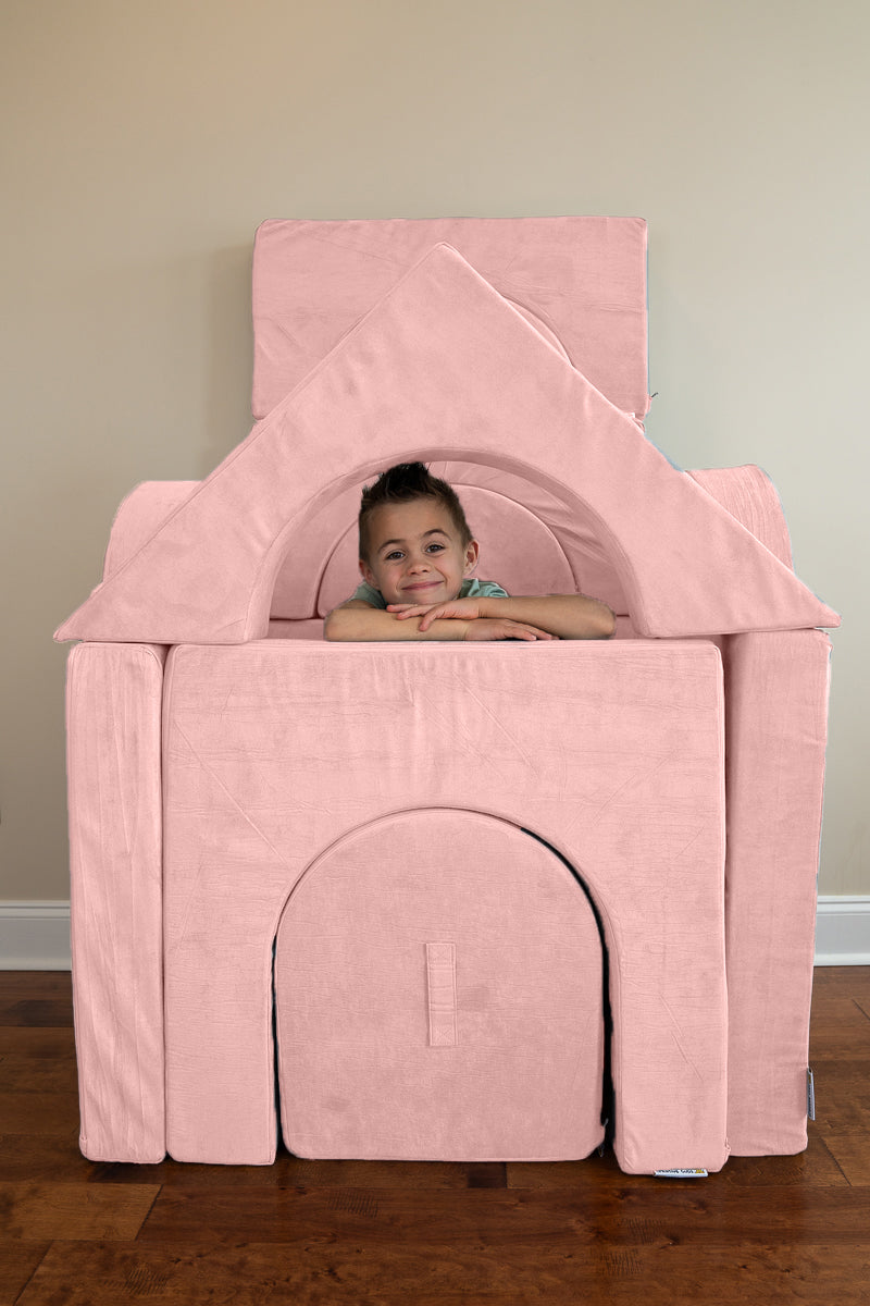 Kids Modular Building Fort and Play Couch (Pink)