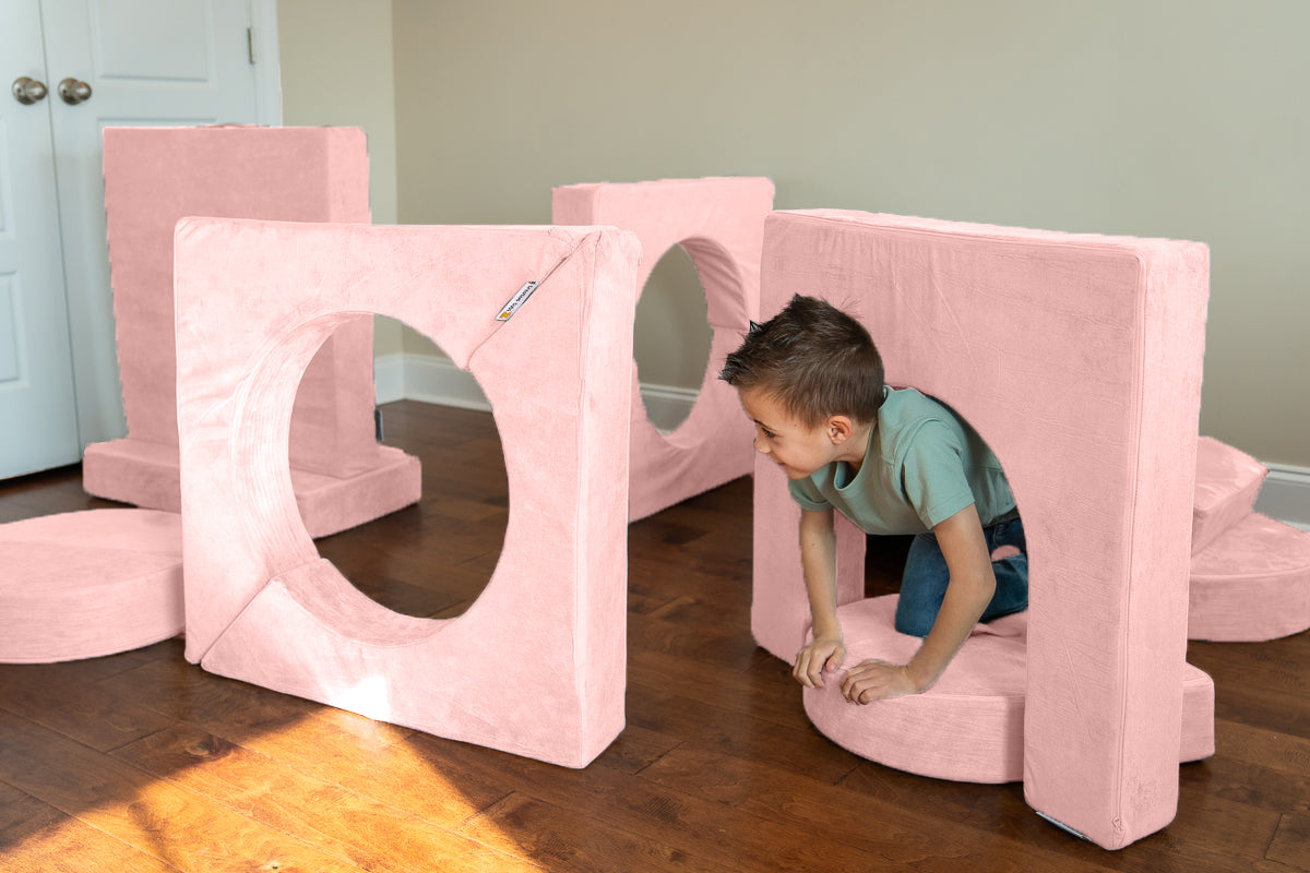 Kids Modular Building Fort and Play Couch (Pink)